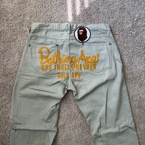 Rare Bape A Bathing Ape Jeans Denim ‘Ape Shall Never Kill Ape’ Printed Size [M]